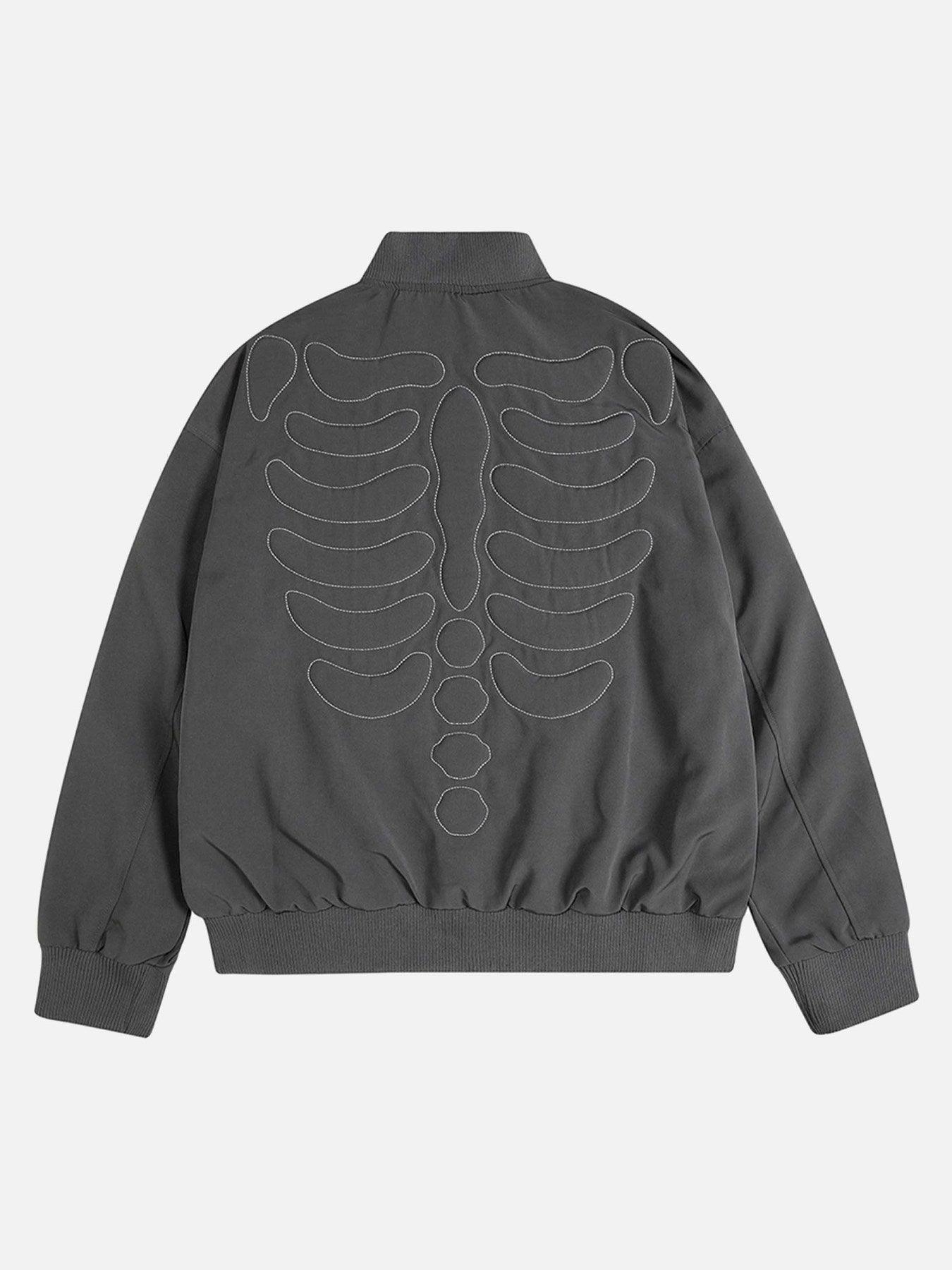 Tntwear® - Skull Embroidered Baseball Jersey - tntwear1