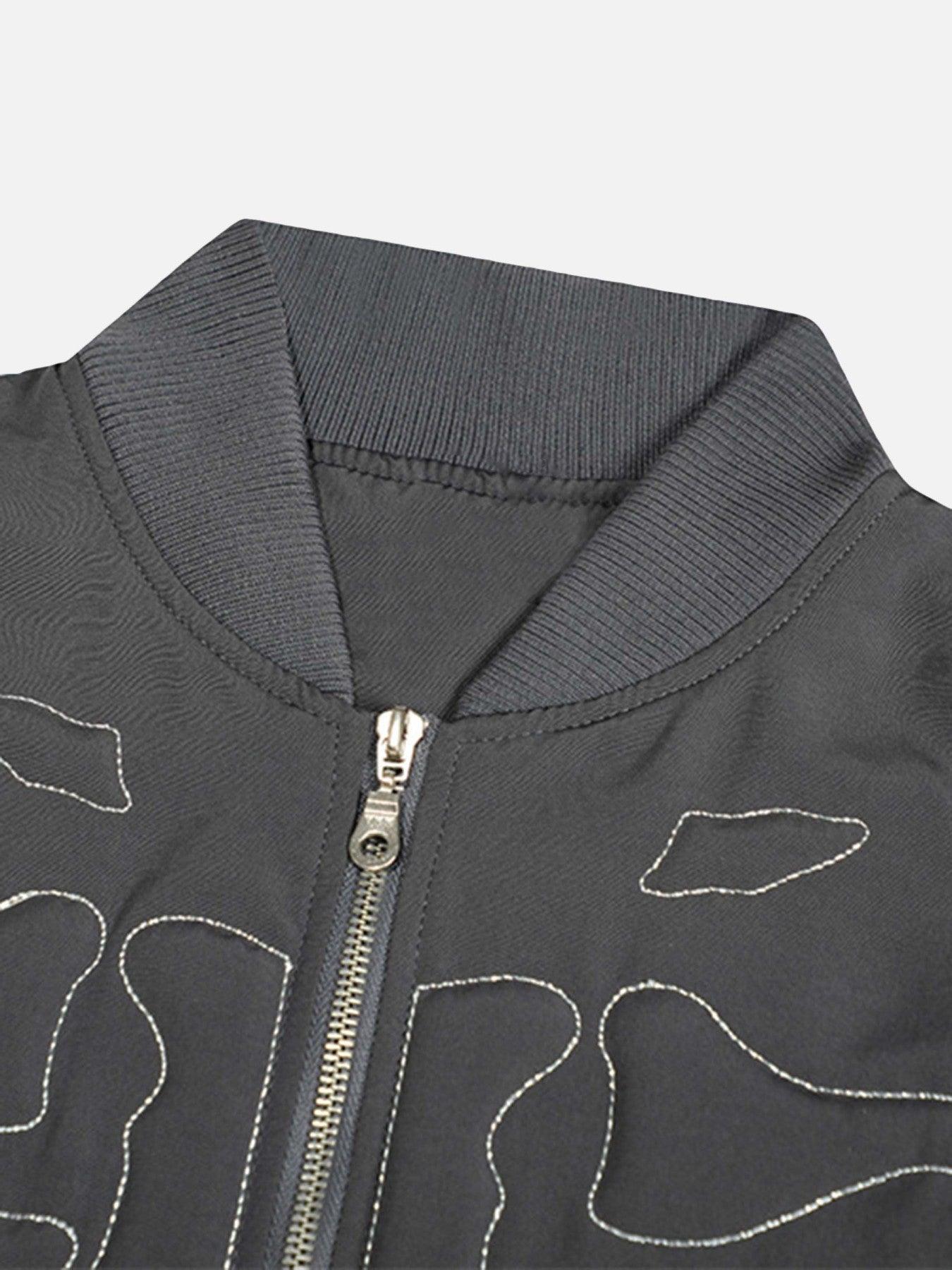 Tntwear® - Skull Embroidered Baseball Jersey - tntwear1