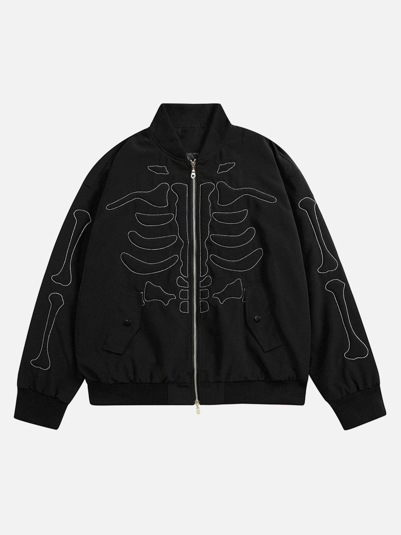 Tntwear® - Skull Embroidered Baseball Jersey - tntwear1