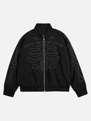 Tntwear® - Skull Embroidered Baseball Jersey - tntwear1