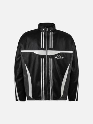 Tntwear® - Stand Collar Motorcycle PU Leather Racing Jacket - 1941 - tntwear1