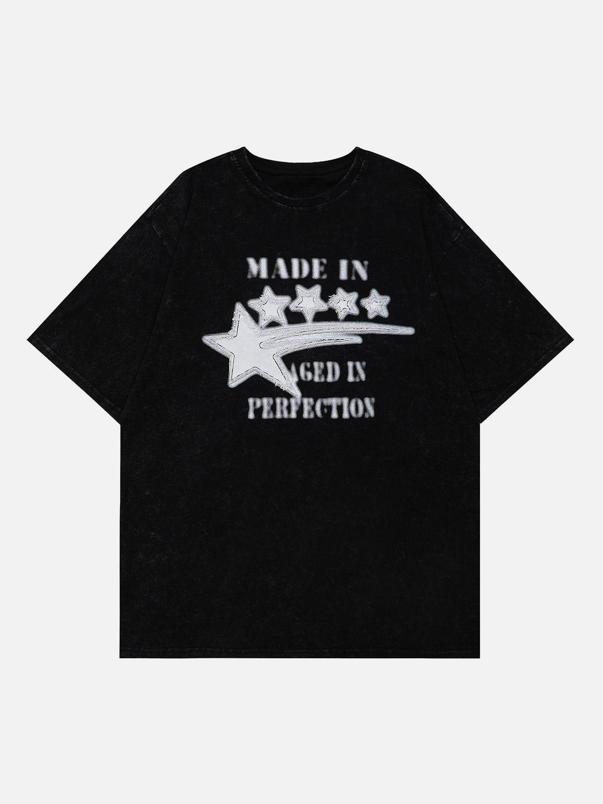 Tntwear® - Star Applique Embroidery Tassel Tee - tntwear1