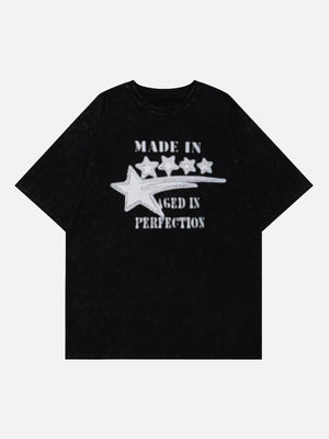 Tntwear® - Star Applique Embroidery Tassel Tee - tntwear1