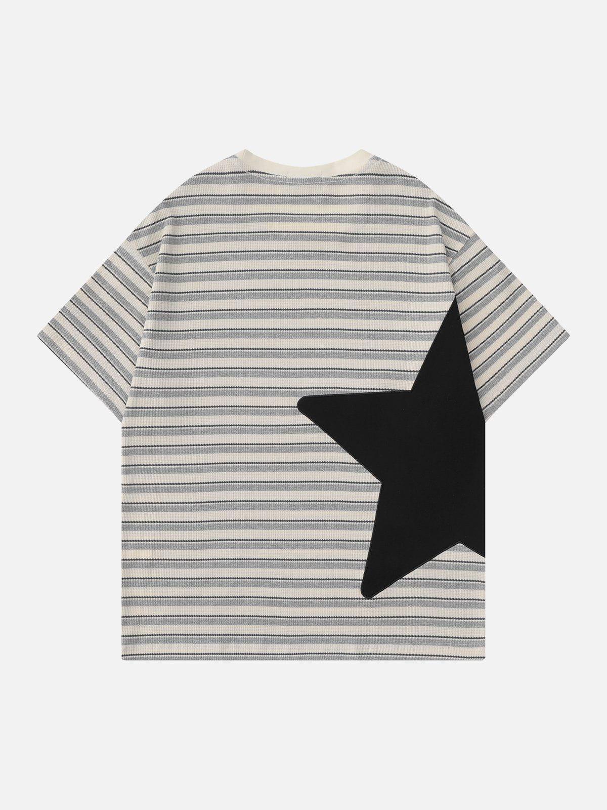 Tntwear® - Star Patchwork Stripe Tee - tntwear1