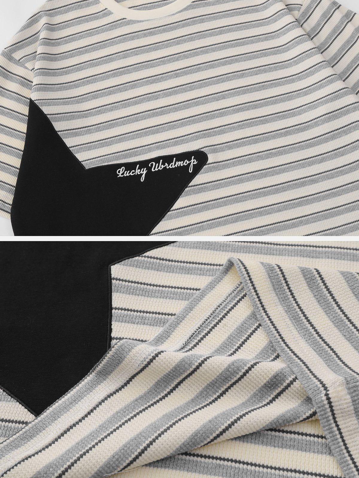 Tntwear® - Star Patchwork Stripe Tee - tntwear1