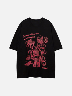 Tntwear® - Street Hip Hop Cartoon Print Short Sleeve T-Shirt - tntwear1
