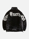 Tntwear® - Street Letter Embroidered Plush Jacket - 1838 - tntwear1