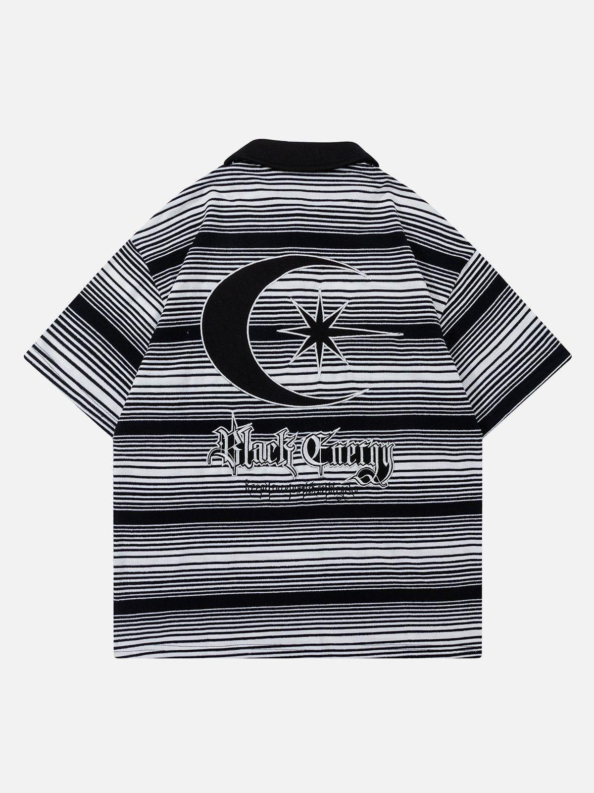 Tntwear® - Stripe Embroidery Polo Tee - tntwear1