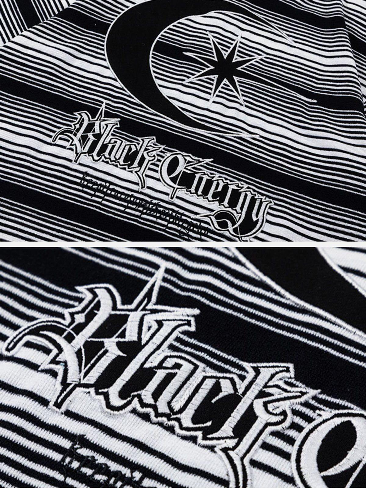 Tntwear® - Stripe Embroidery Polo Tee - tntwear1