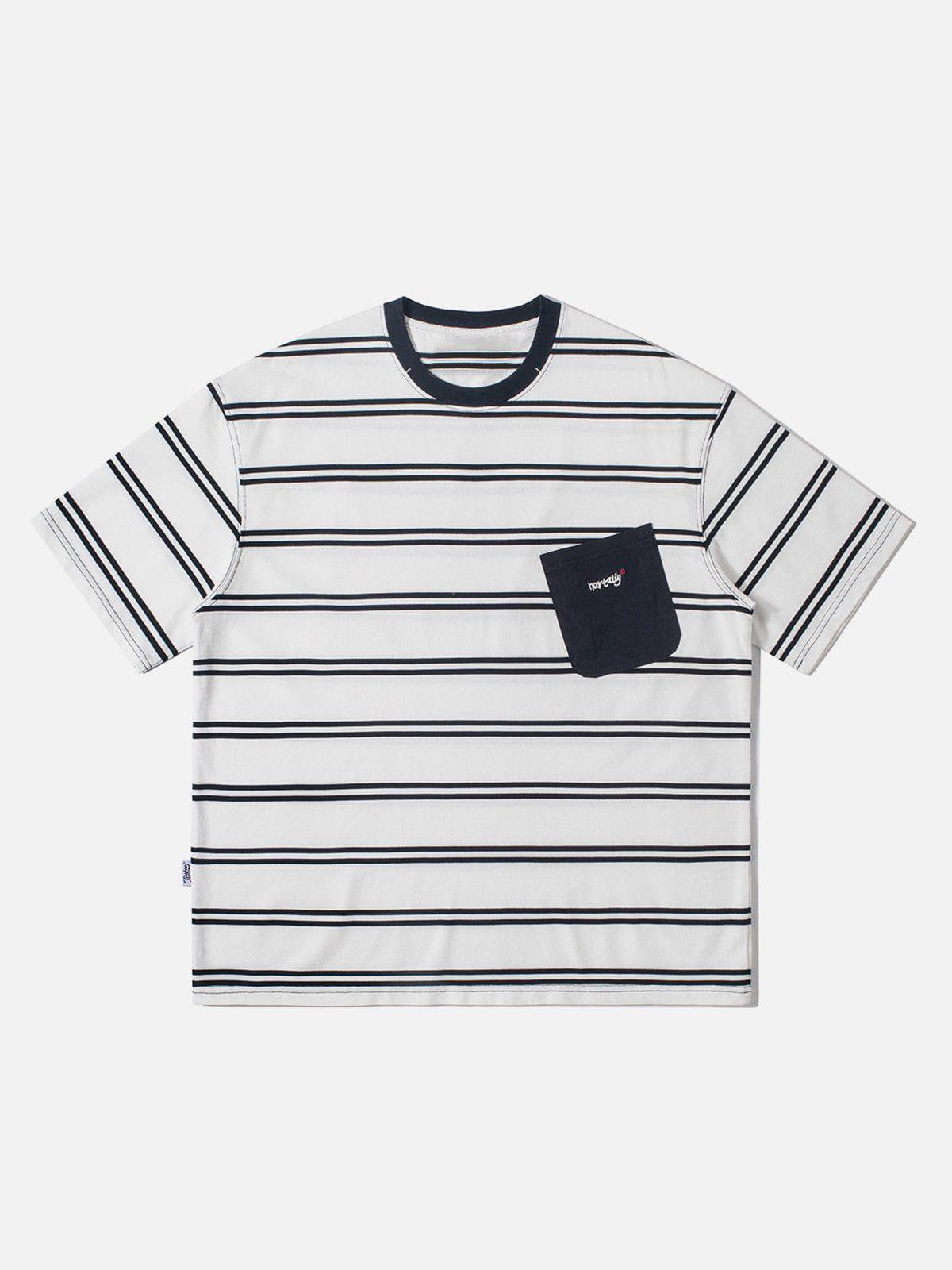 Tntwear® - Striped Patch Pocket Tee - tntwear1