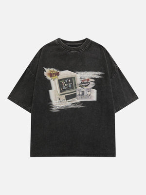 Tntwear® - TV Print Washed Tee - tntwear1