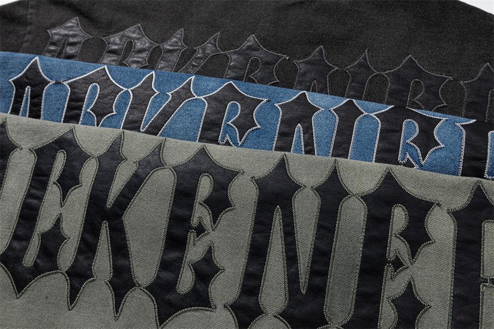 Tntwear® - Tie-dye Gradient Letter Embroidery T-shirt - 1542 - tntwear1