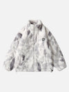 Tntwear® - Tie-dye Stand-up Collar Sherpa Jacket - tntwear1