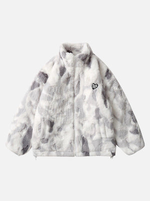 Tntwear® - Tie-dye Stand-up Collar Sherpa Jacket - tntwear1