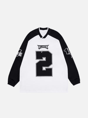Tntwear® - V-neck Digital Fabric Embroidered Long Sleeve Sweatshirt - 1684 - tntwear1