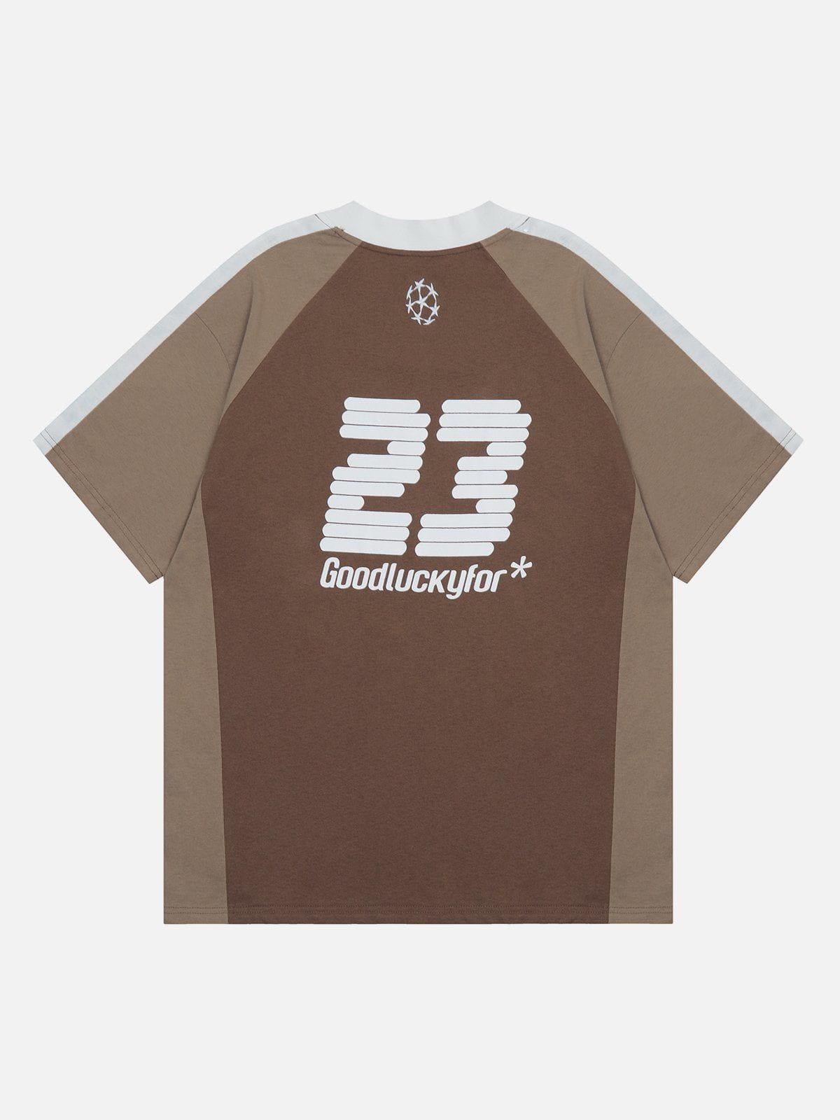 Tntwear® - Vintage Patchwork Polo Collar Tee - tntwear1