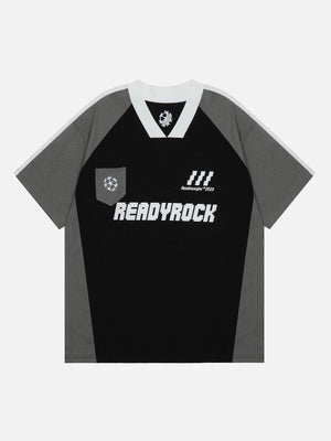 Tntwear® - Vintage Patchwork Polo Collar Tee - tntwear1