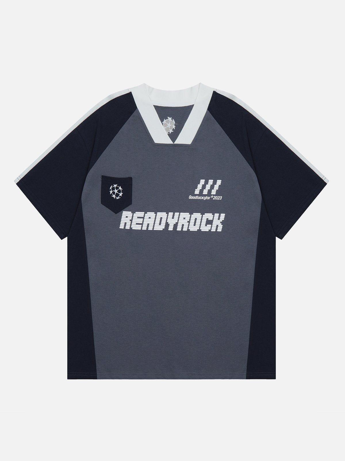 Tntwear® - Vintage Patchwork Polo Collar Tee - tntwear1