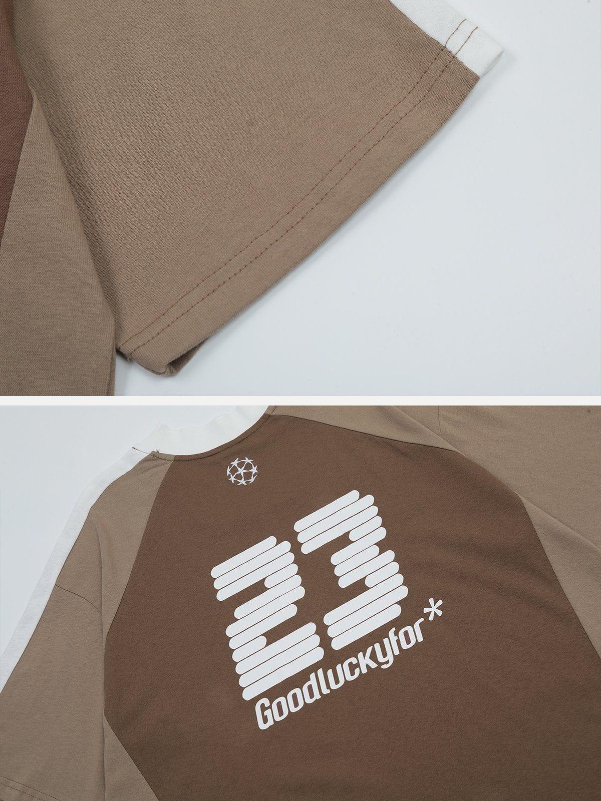Tntwear® - Vintage Patchwork Polo Collar Tee - tntwear1