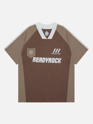 Tntwear® - Vintage Patchwork Polo Collar Tee - tntwear1