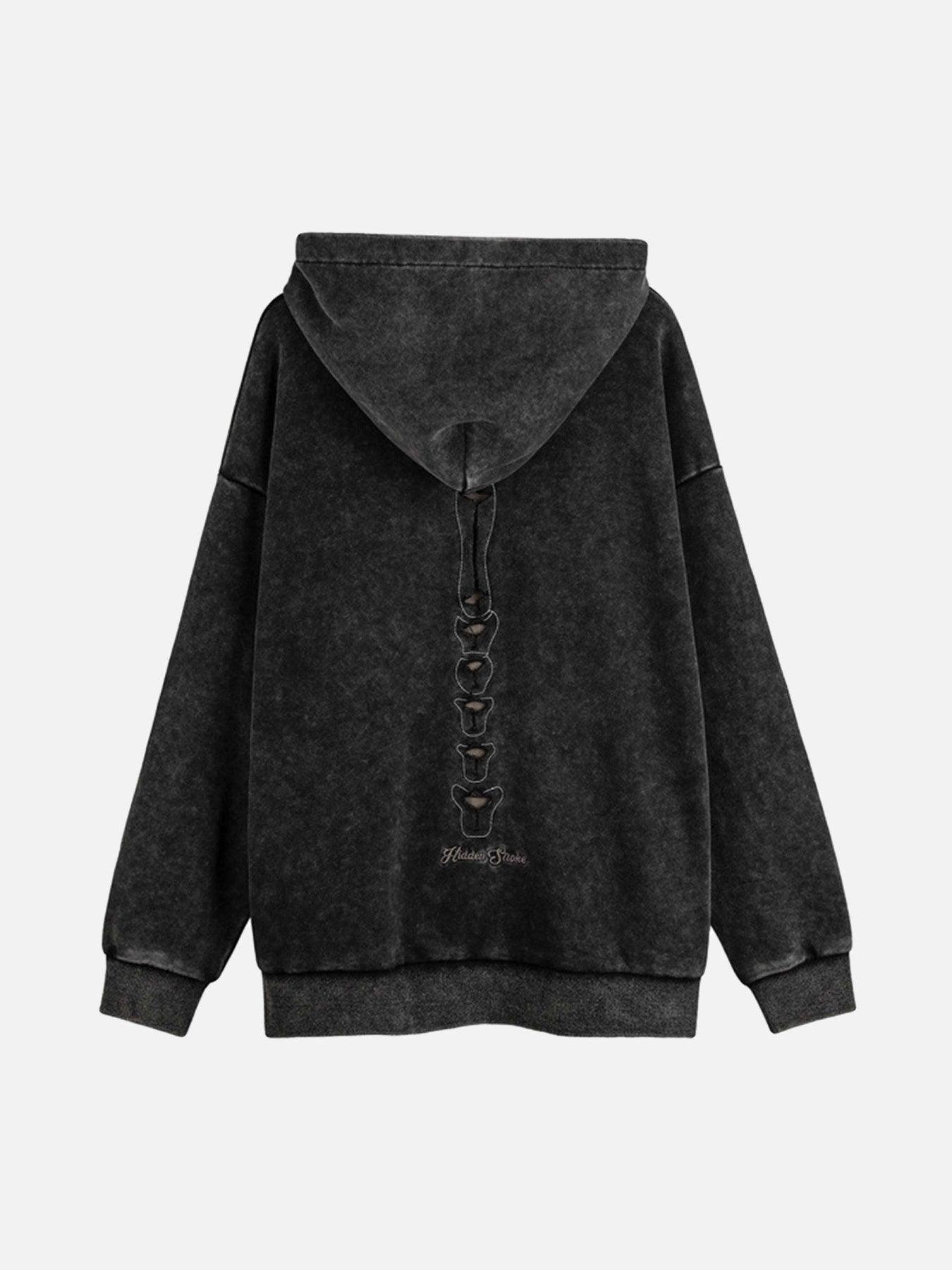 Tntwear® - Washed And Aged Hooded Sweatshirt - 1674 - tntwear1