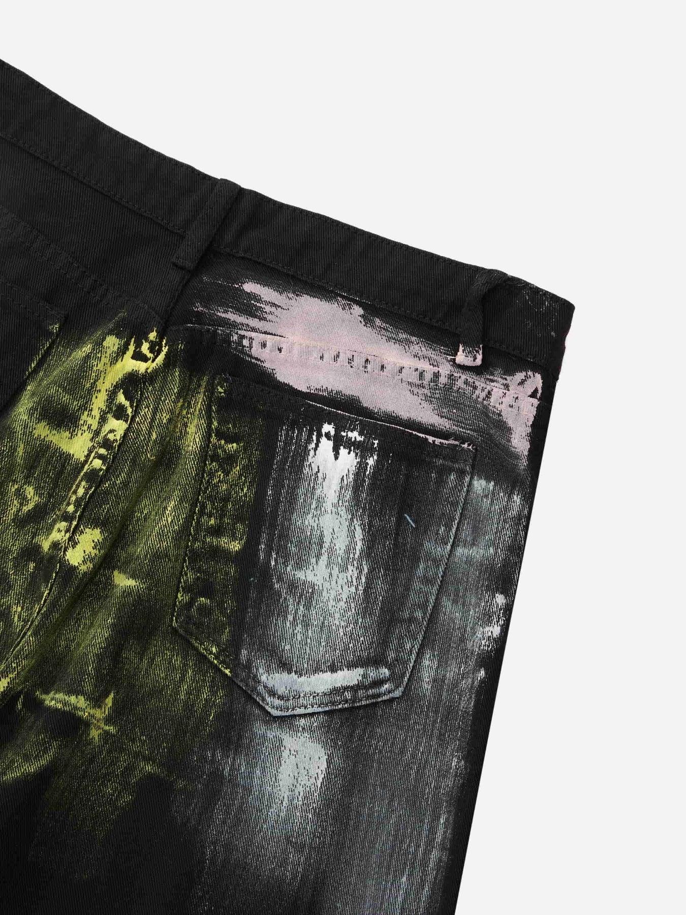 Tntwear® - Watercolor Print Jeans - 1582 - tntwear1