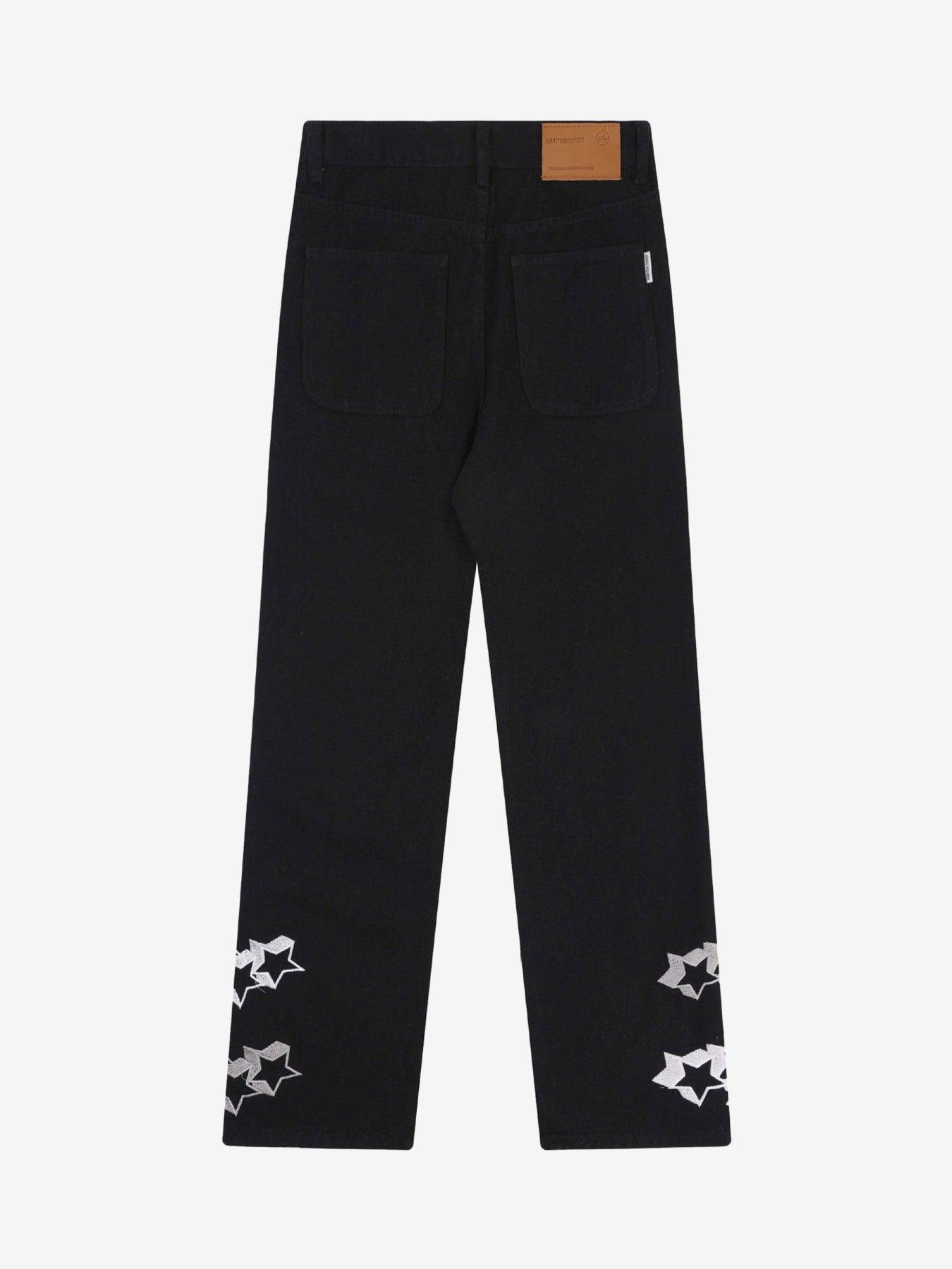 Tntwear® - Willow Nail Star Embroidered Jeans - tntwear1