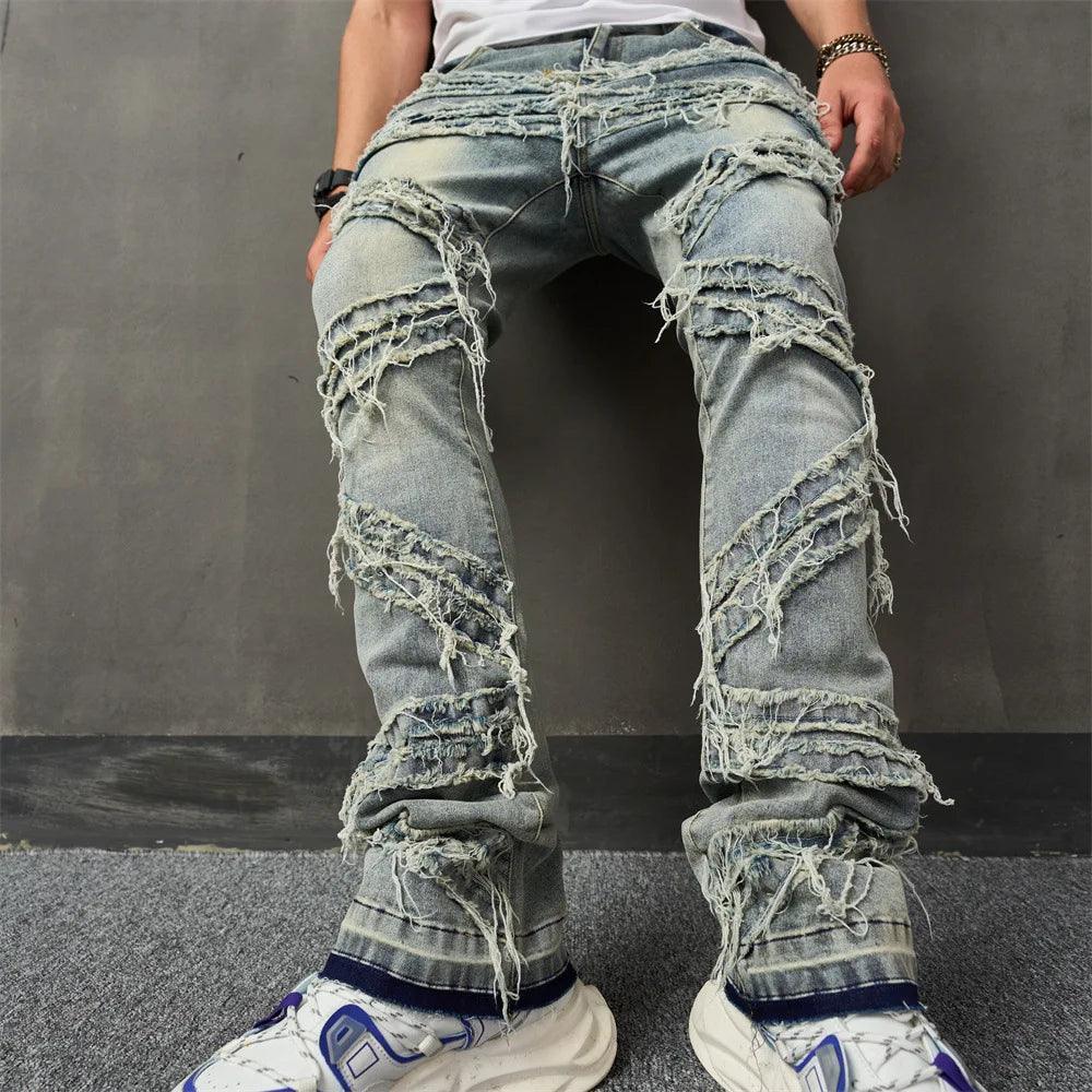 1984 Vintage Blue Patch Streetwear Jeans V14 - tntwear1