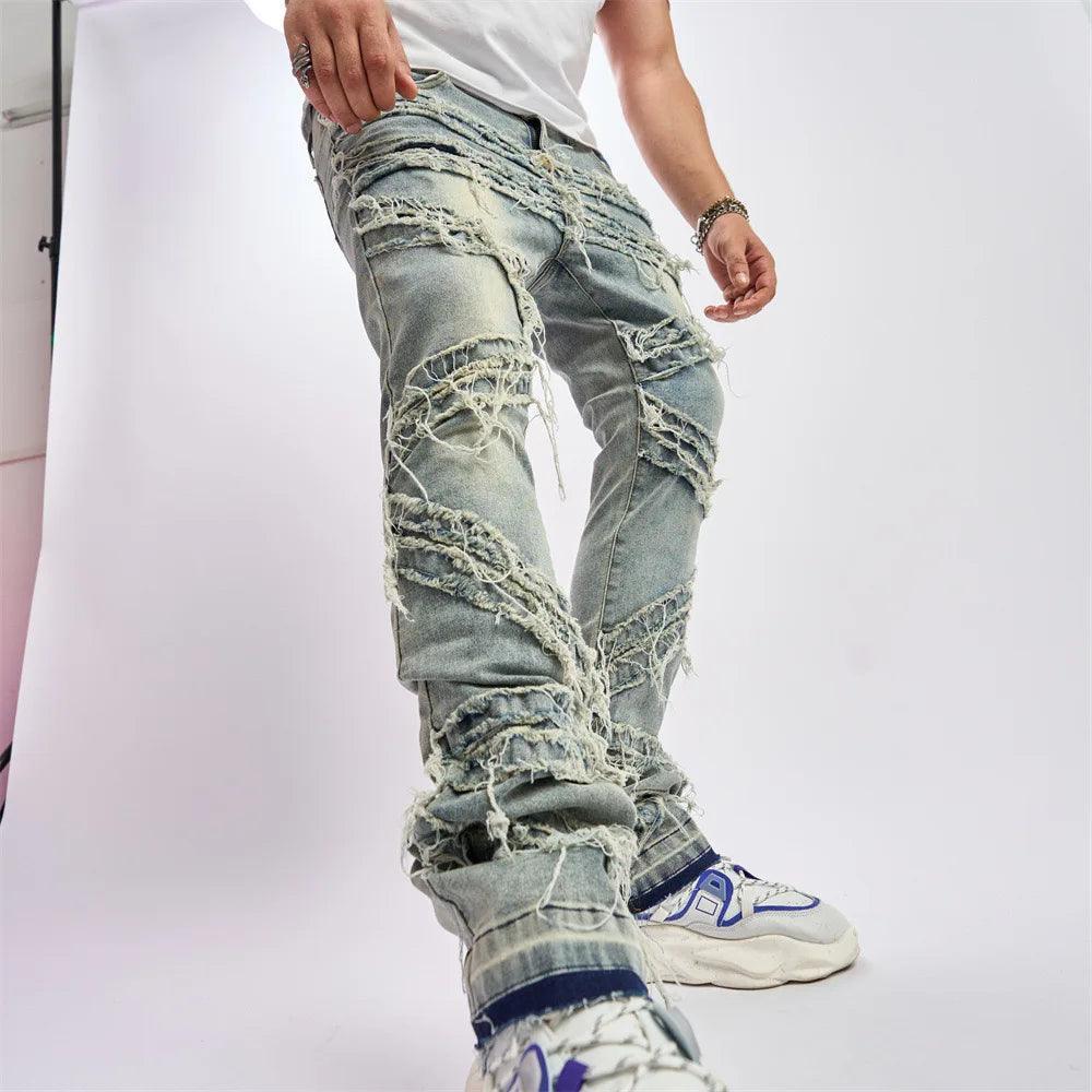 1984 Vintage Blue Patch Streetwear Jeans V14 - tntwear1