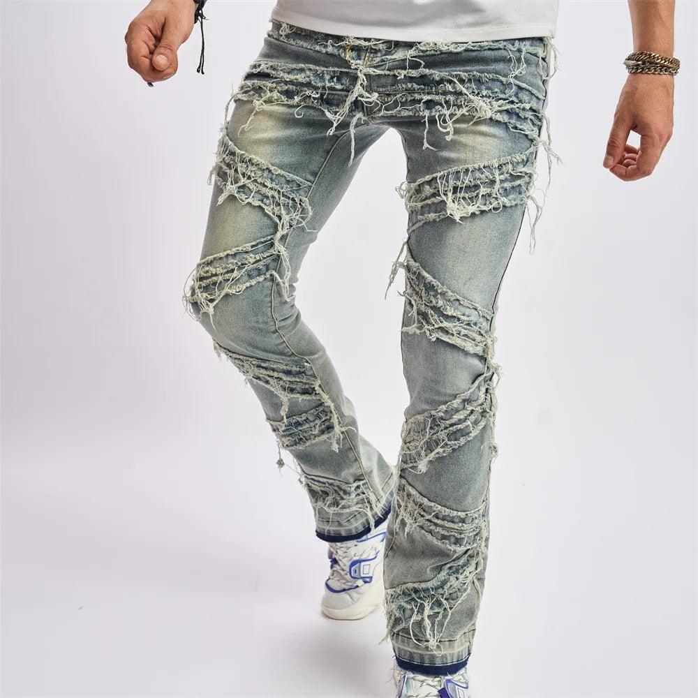 1984 Vintage Blue Patch Streetwear Jeans V14 - tntwear1