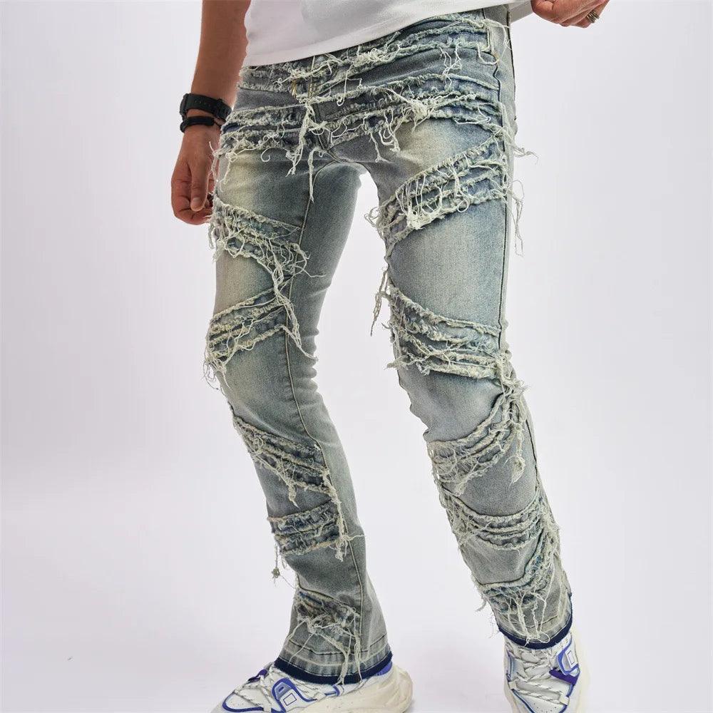1984 Vintage Blue Patch Streetwear Jeans V14 - tntwear1