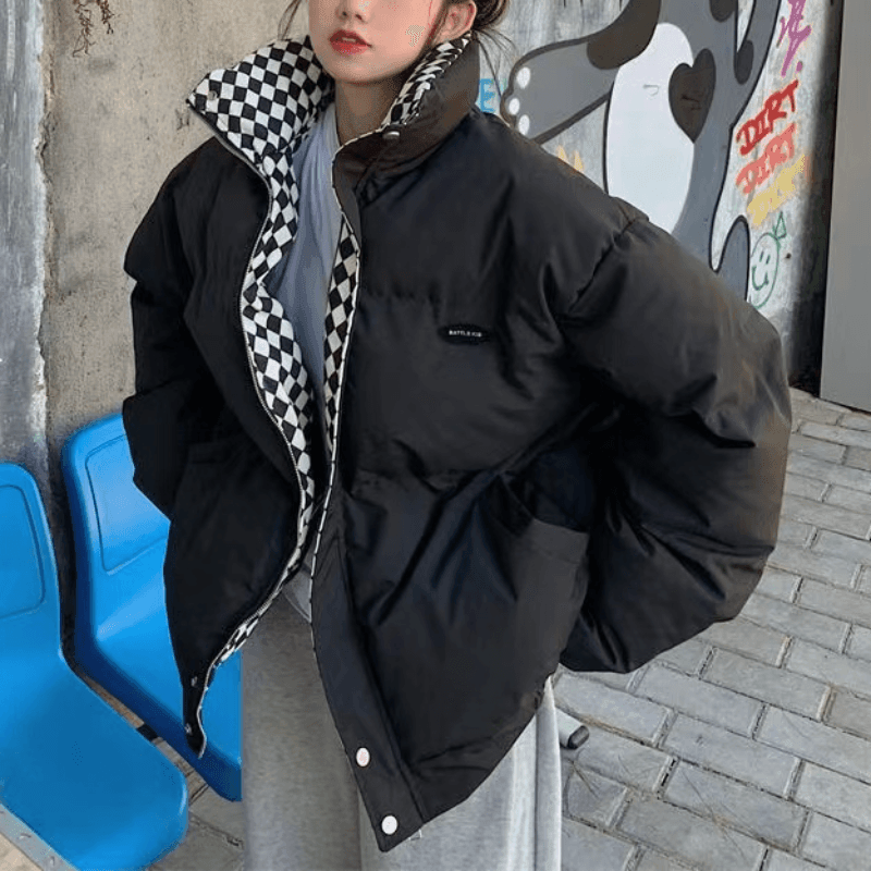 Artemis Checkered Puffer Jacket - tntwear1
