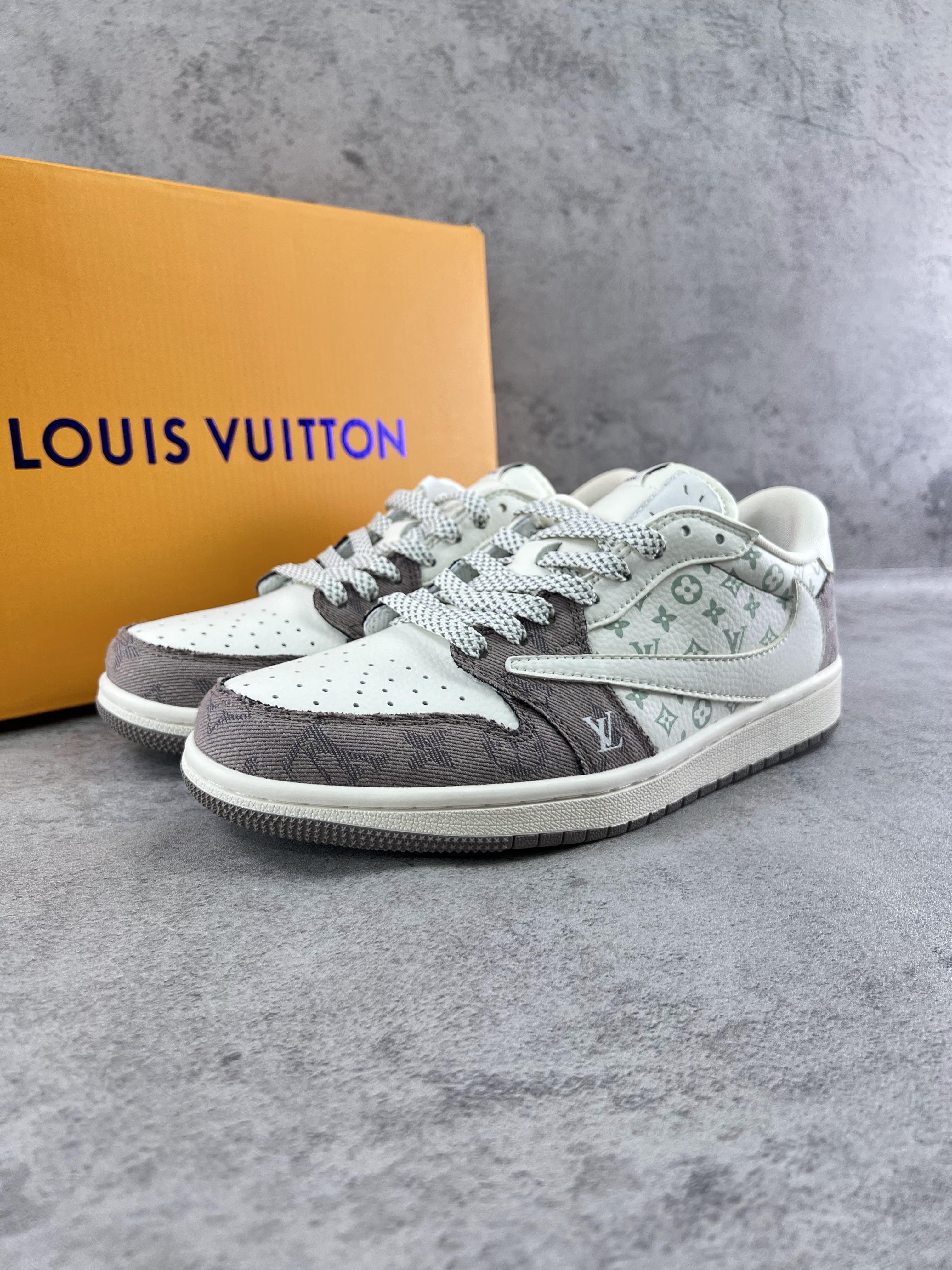 Custom Travis Scott x LV x Air Jordan 1 Low SJ2068 105 - tntwear1