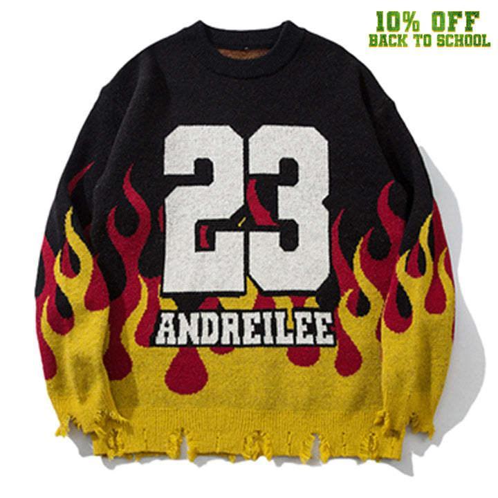 Tntwear® Distressed Flame Pullover Sweater 23 - tntwear1