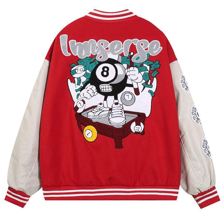 Tntwear® Unisex Varsity Jacket Eight Ball Patch - tntwear1