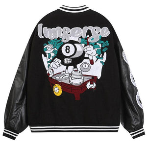 Tntwear® Unisex Varsity Jacket Eight Ball Patch - tntwear1