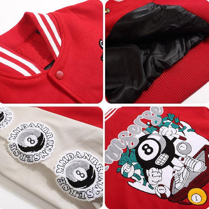 Tntwear® Unisex Varsity Jacket Eight Ball Patch - tntwear1