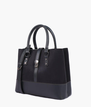 Black suede multi-compartment shoulder bag - tntwear1