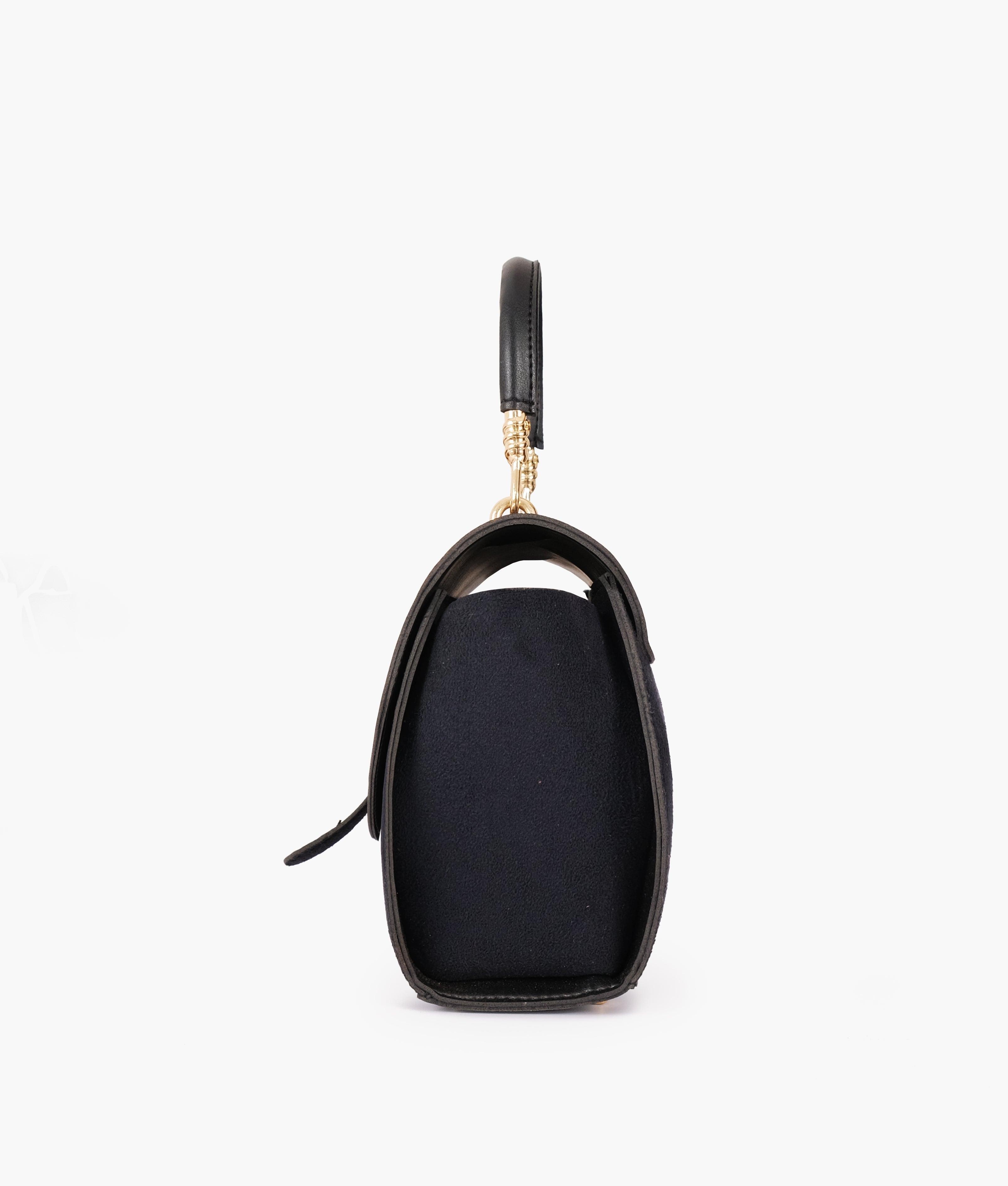 Black top-handle hexagon bag - tntwear1