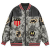 Tntwear® PU Leather Camo Patchwork Bomber Jacket - tntwear1