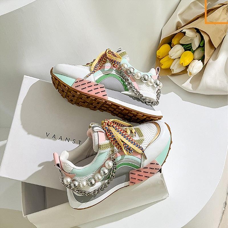 Fusion Pearl Chunky Sneakers - tntwear1