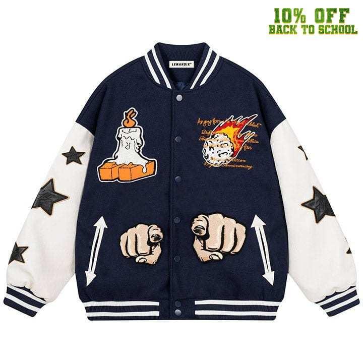 Tntwear® Star Varsity Jacket Class of Candles - tntwear1
