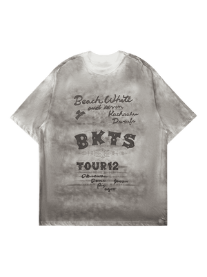 Tntwear American Retro Letter Print T-shirt