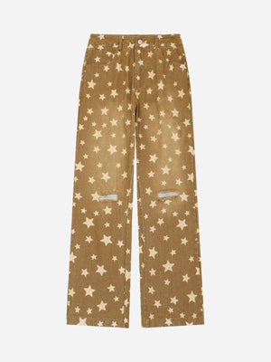 Sneakerland American Washed Star Ripped Straight Jeans - tntwear1