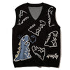 Dinosaur Graphic Knit Sweater Vest - tntwear1