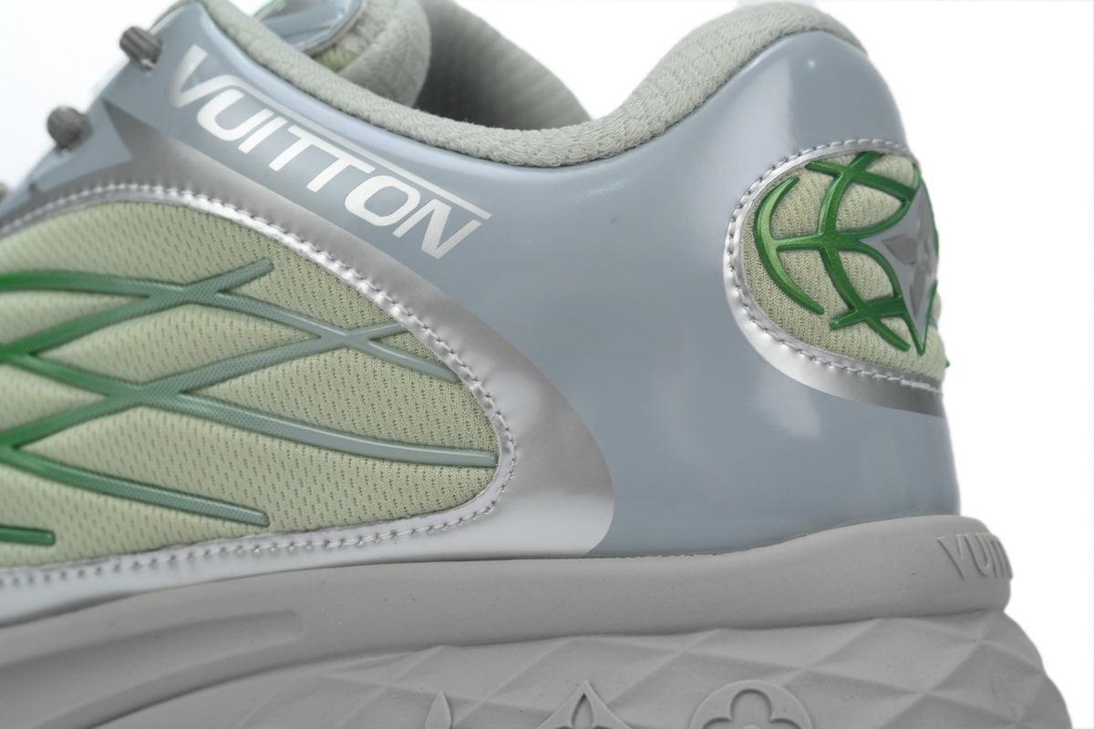 Custom LV Discovery Lace Up White Silver Green - tntwear1