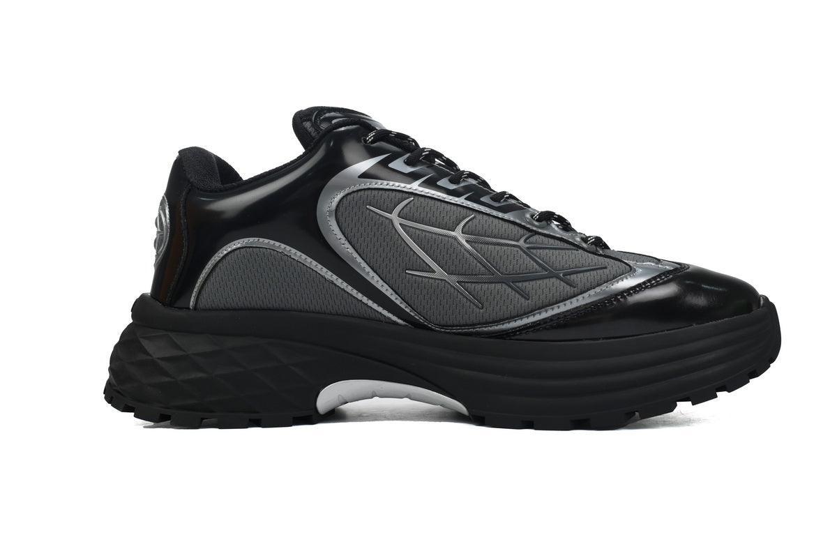Custom LV Discovery Lace Up Black and White Silver - tntwear1