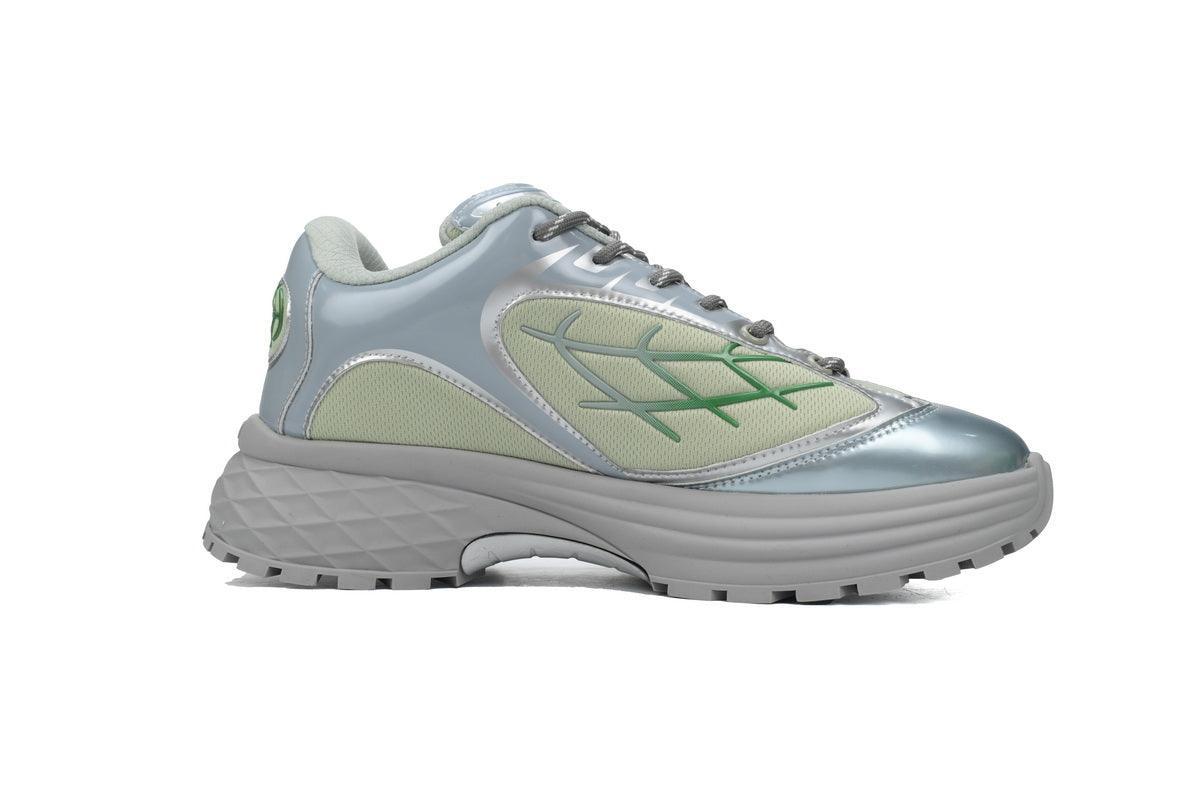 Custom LV Discovery Lace Up White Silver Green - tntwear1