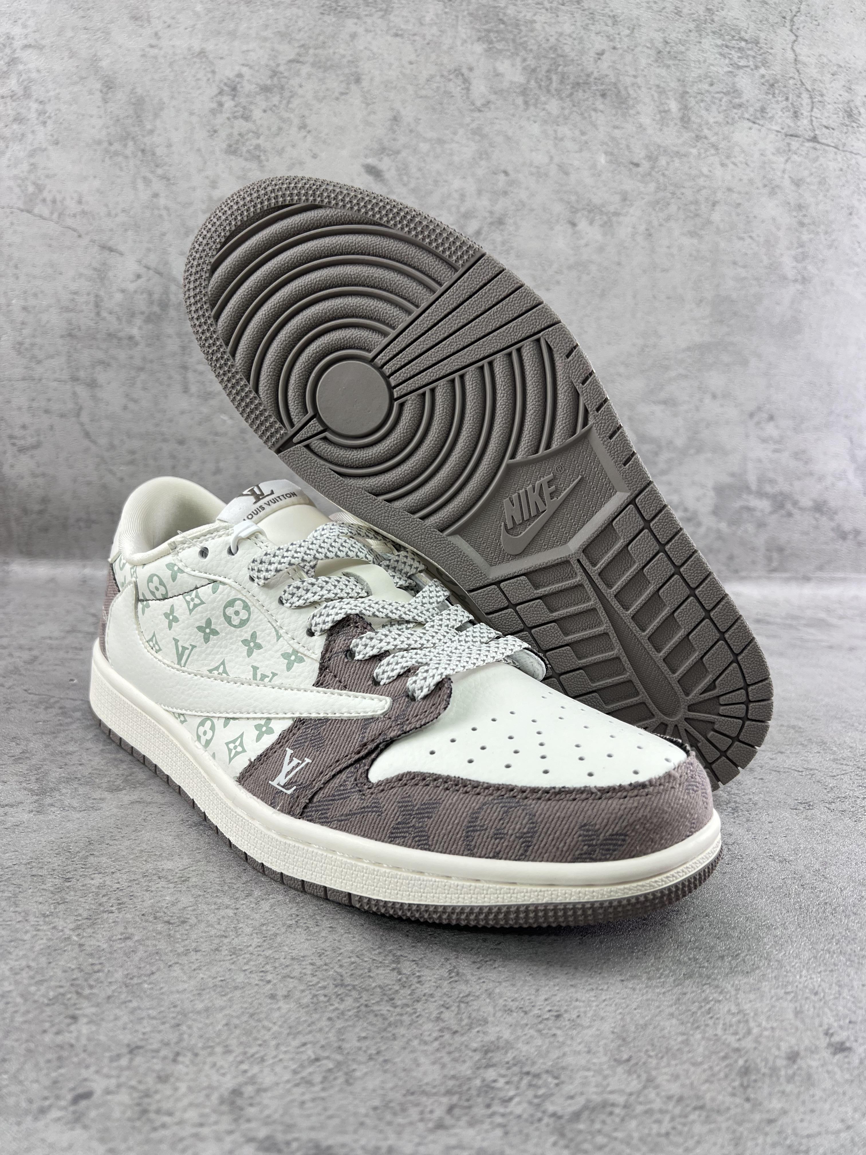 Custom Travis Scott x LV x Air Jordan 1 Low SJ2068 105 - tntwear1