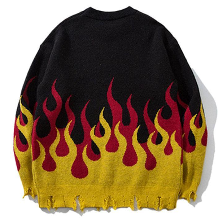 Tntwear® Distressed Flame Pullover Sweater 23 - tntwear1